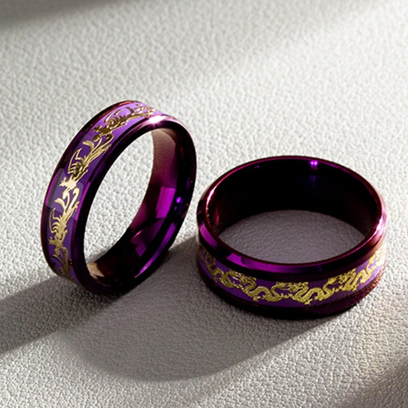 Fashion Purple Titanium Steel Ring