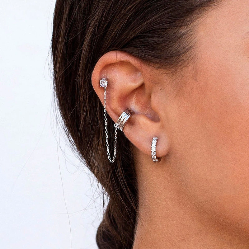 Fashion Fringed Zircon Stud Earrings