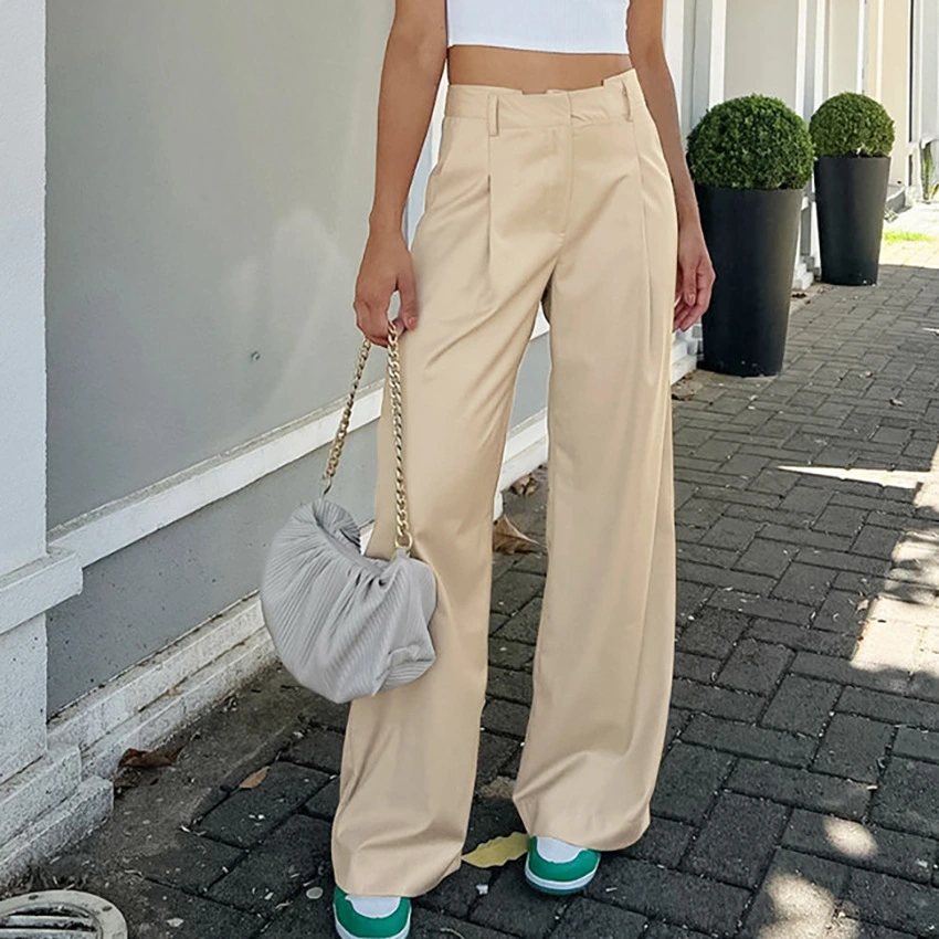 Women's Temperament Leisure High Waist Wide Leg Pants