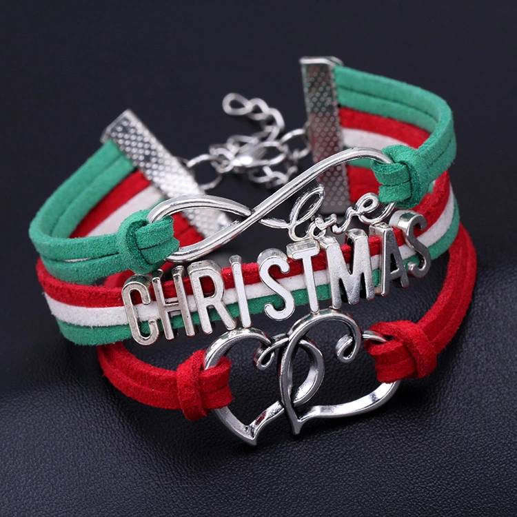 Multi-layer Woven Letter Christmas Bracelet