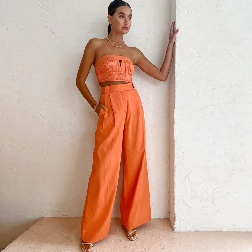 Women's Fashion Casual High Waist Wide Leg Pants