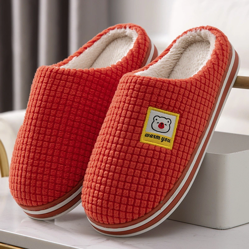 Autumn And Winter Cotton Slippers Women's Non-slip Indoor Slippers Soft Warm Plush Slippers