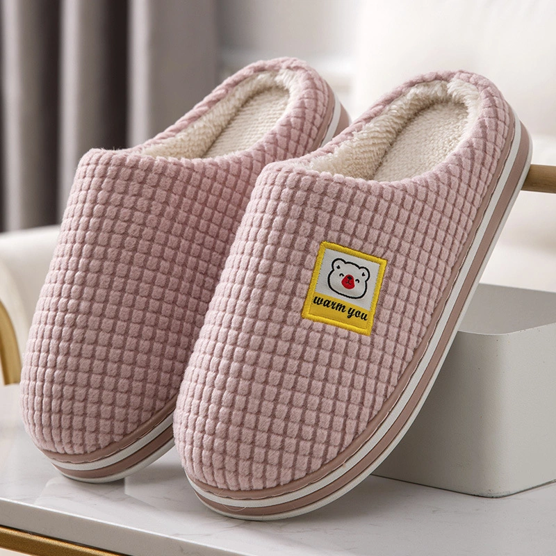 Autumn And Winter Cotton Slippers Women's Non-slip Indoor Slippers Soft Warm Plush Slippers