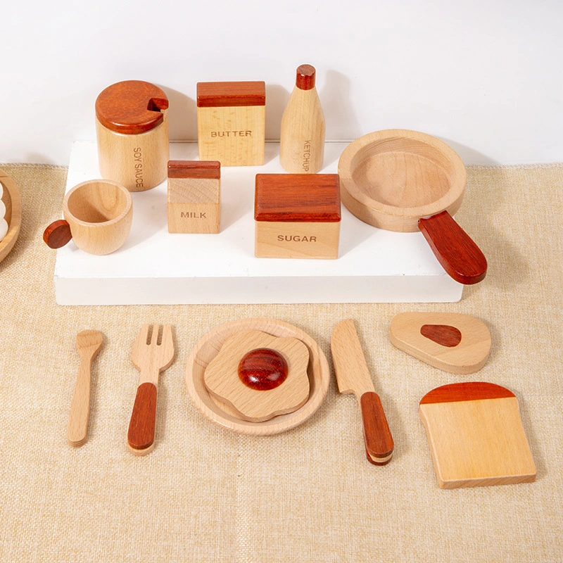 Log Food Breakfast Set Play House Simulation Kitchenware