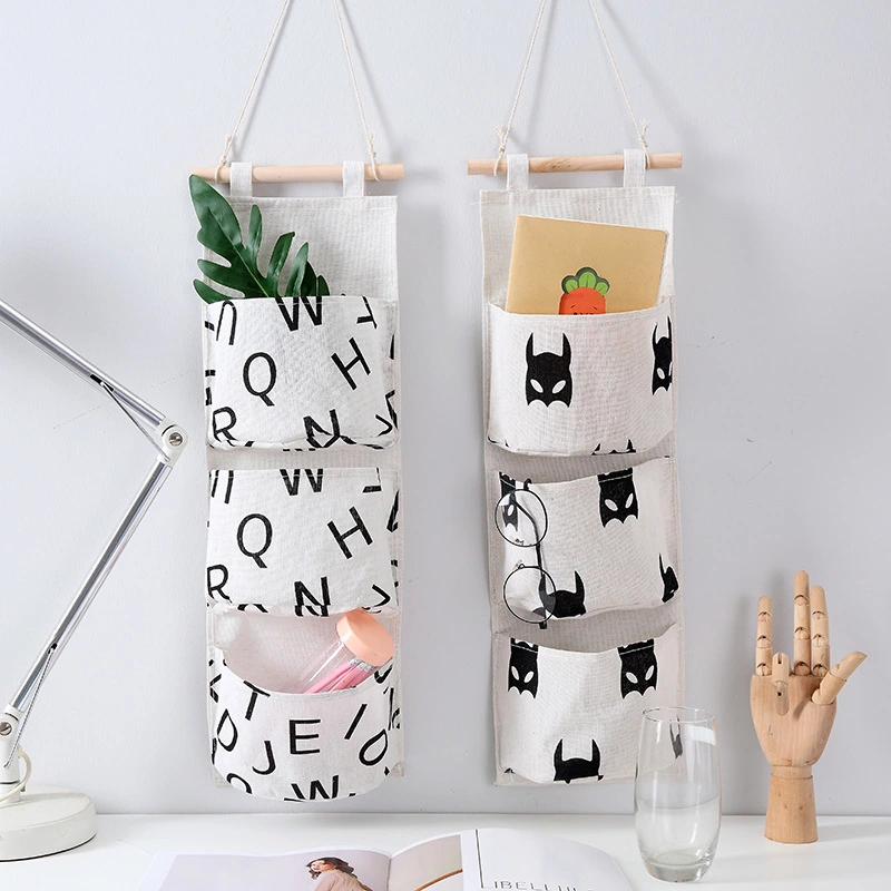 Wall Hanging Decoration Type Three Pockets Hanging Storage Bag