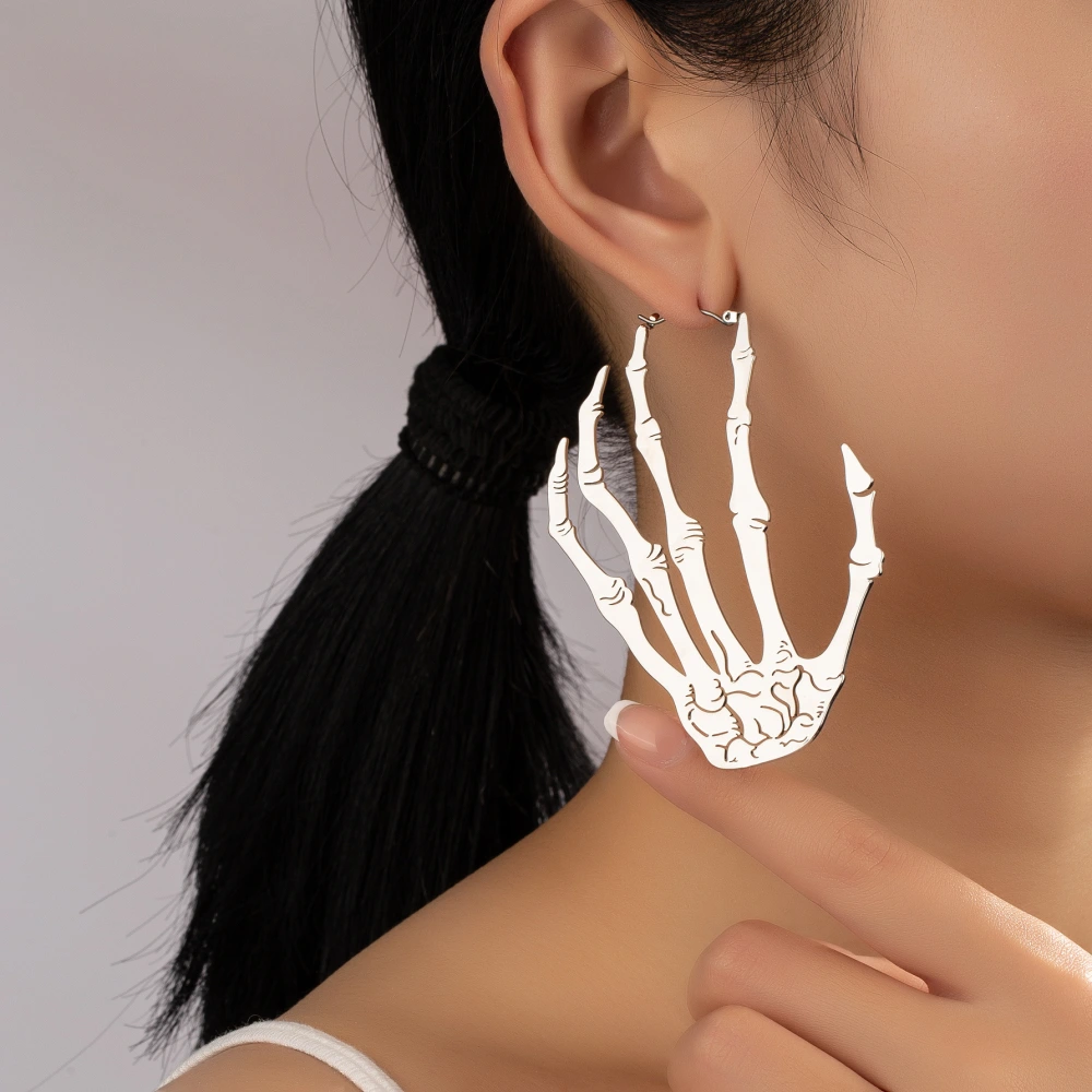 Alloy Skull Hand Claw Earrings