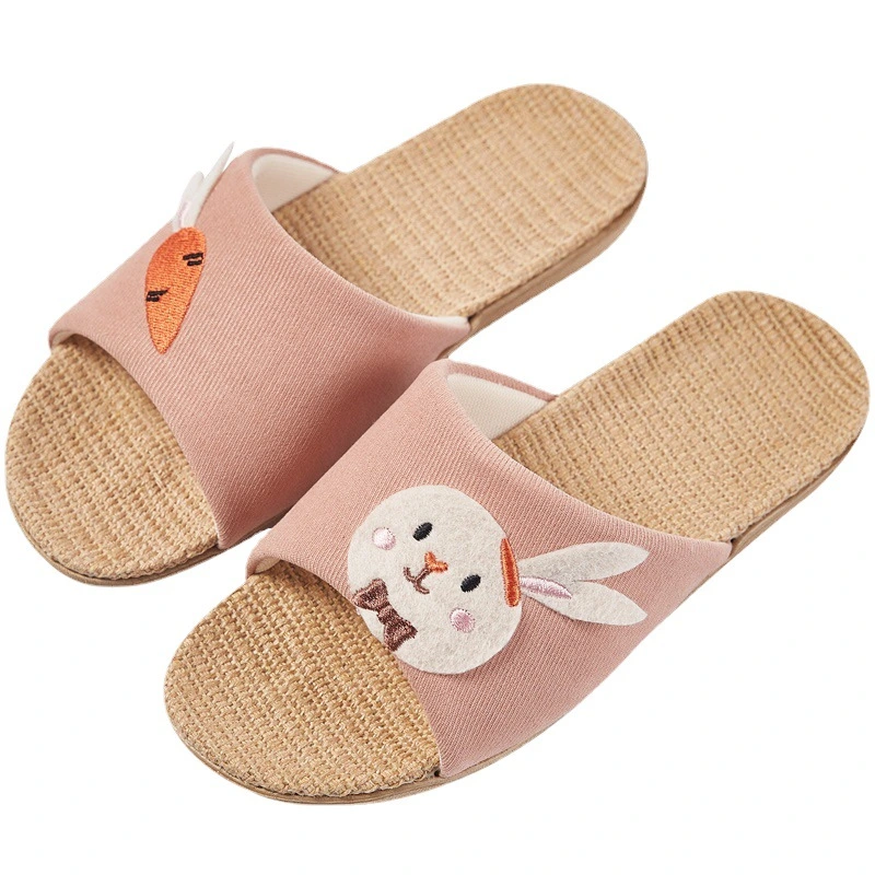 Children's Linen Slippers Girls' Spring And Summer Interior Home Cute Non-slip