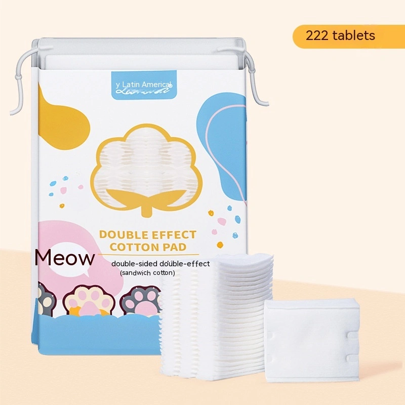 Sandwich Facial Wipe Cartoon Cat's Paw Double-sided Thickened Cotton Puff