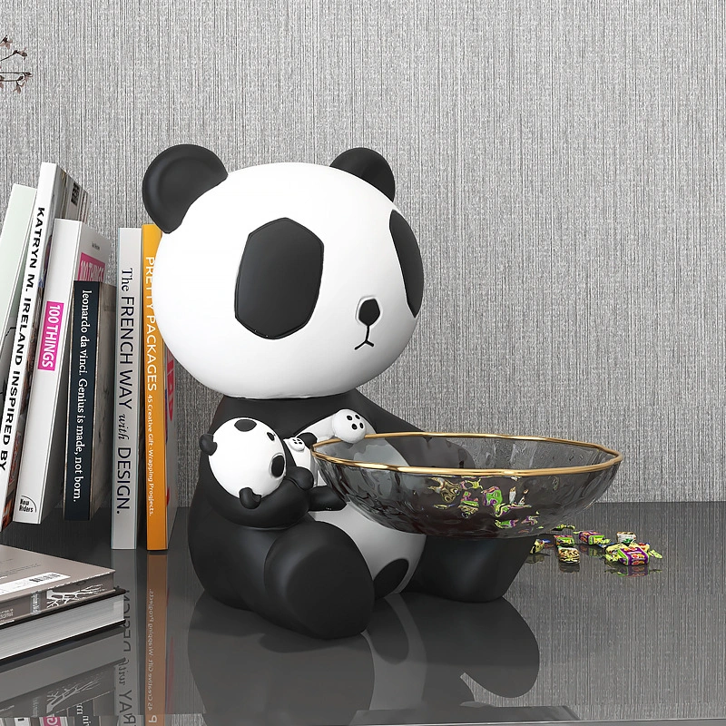 Affordable Luxury Style Panda Fruit Tray Hallway Key Ornaments Gathering