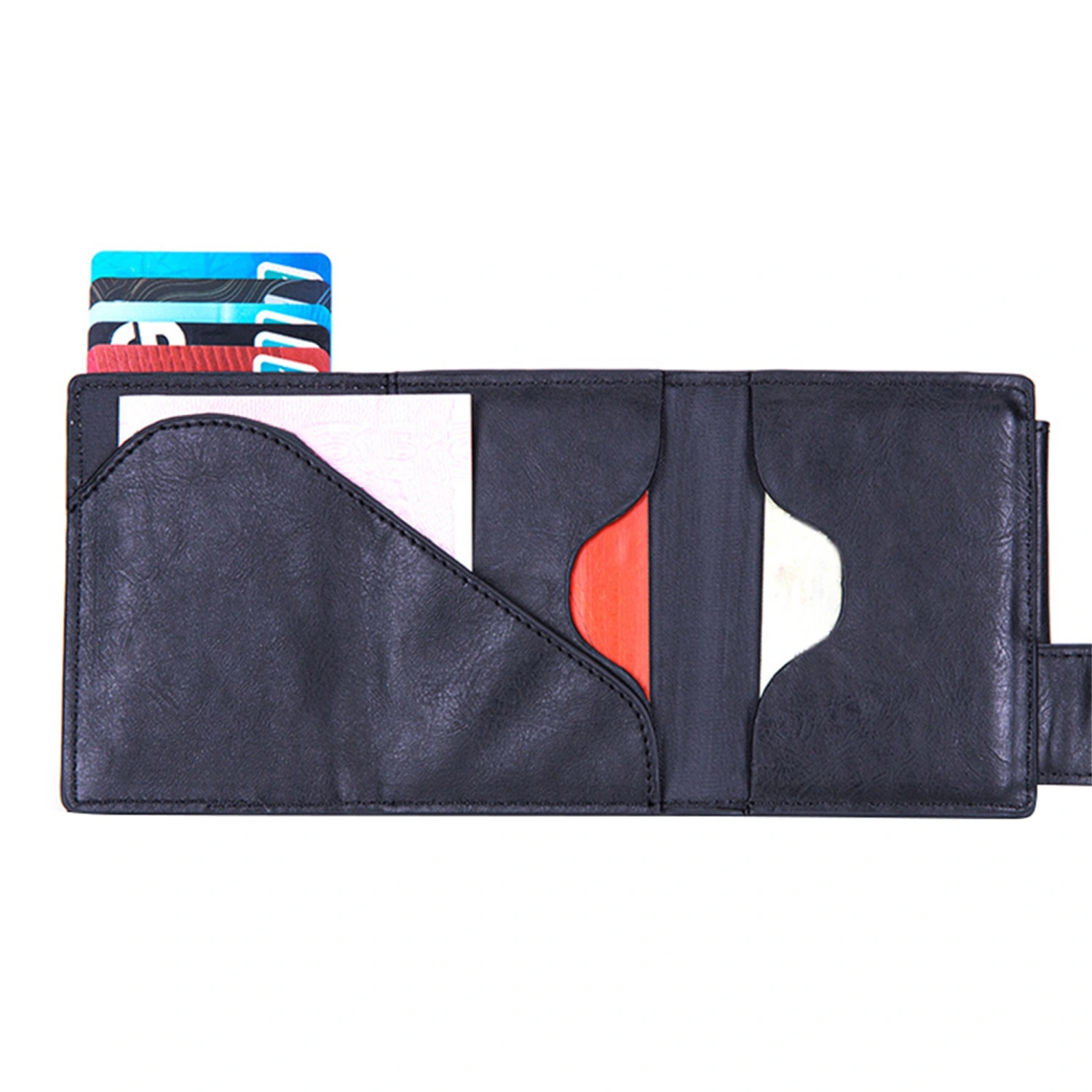 RFID Blocking Wallet Pop up Credit Card Holder for Women Men