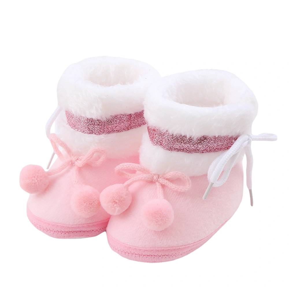 Baby Cute Thickened Plush Boots Flat Shoes Infant Girls First Walker