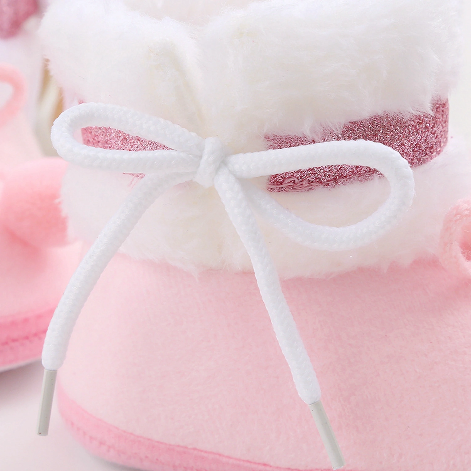 Baby Cute Thickened Plush Boots Flat Shoes Infant Girls First Walker