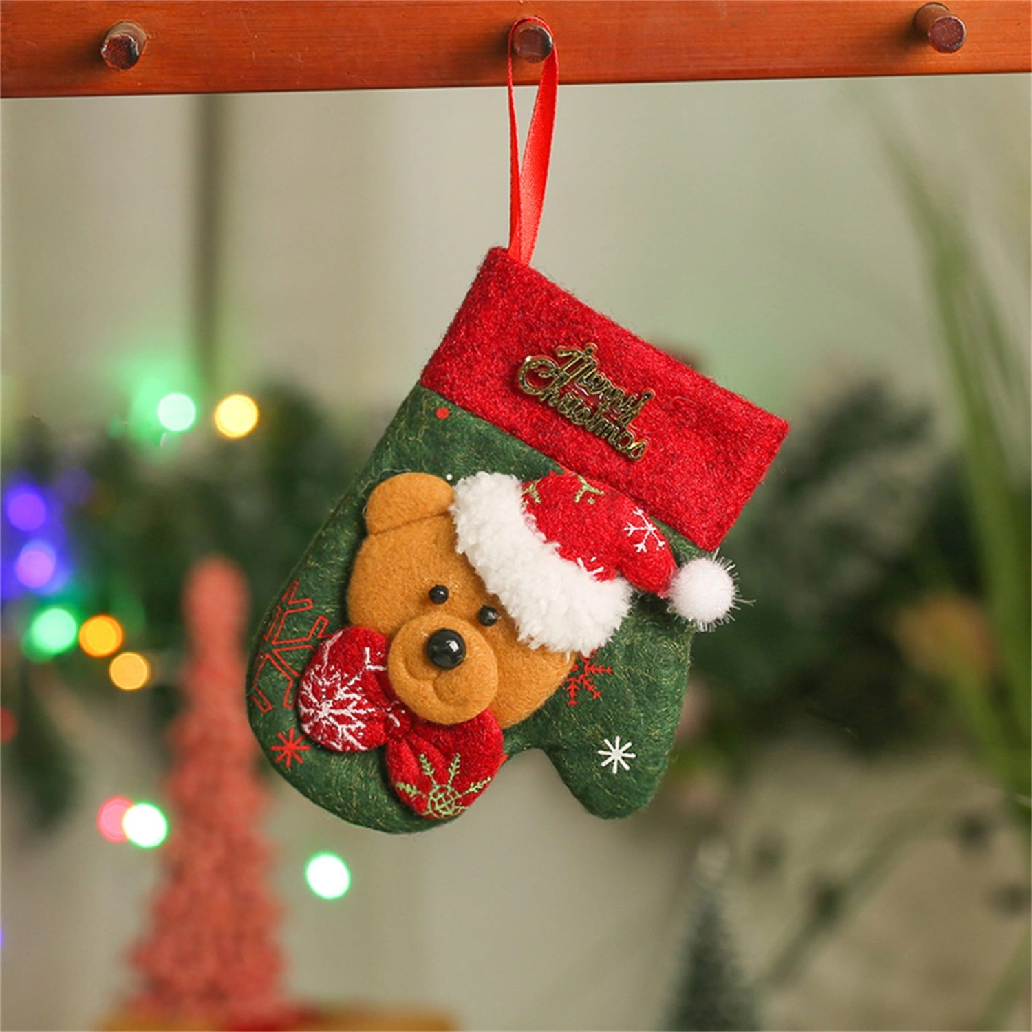 Christmas Tree Hanging Pendant Cute Pattern Candy Bag Ornaments