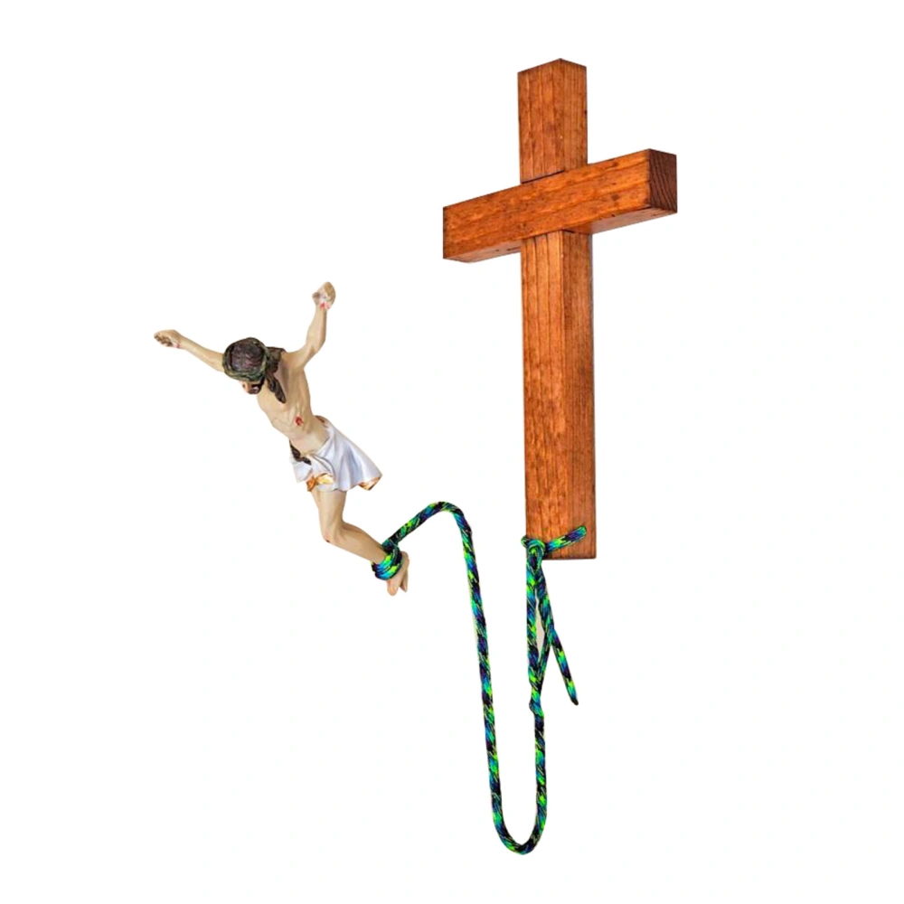 Resin Wall Cross Decoration Funny Bungee Jumping Jesus Crucifix