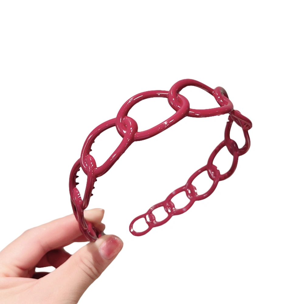 Women Plastic Wide Edge Headband Clasp Headband with Teeth Wavy