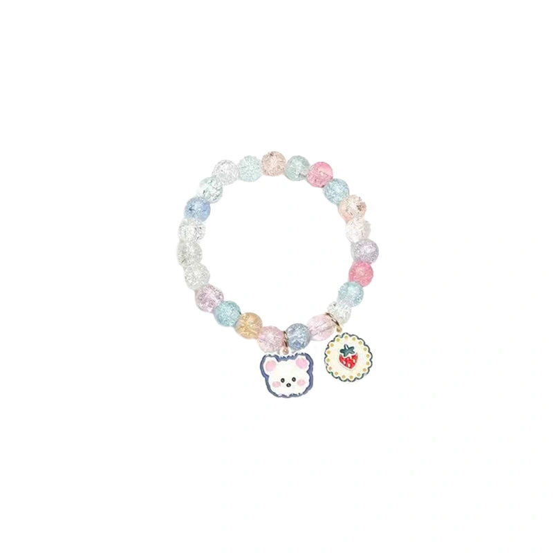 Women Cute Bear Rabbit Bracelets Colorful Beads Bunny Bracelets