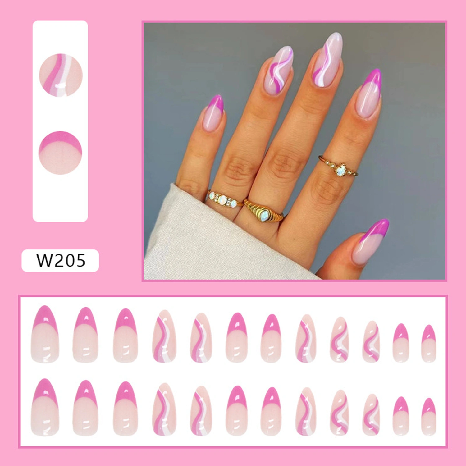 False Nails Press on Nails Long Fake Nails Glue on Nails for Women