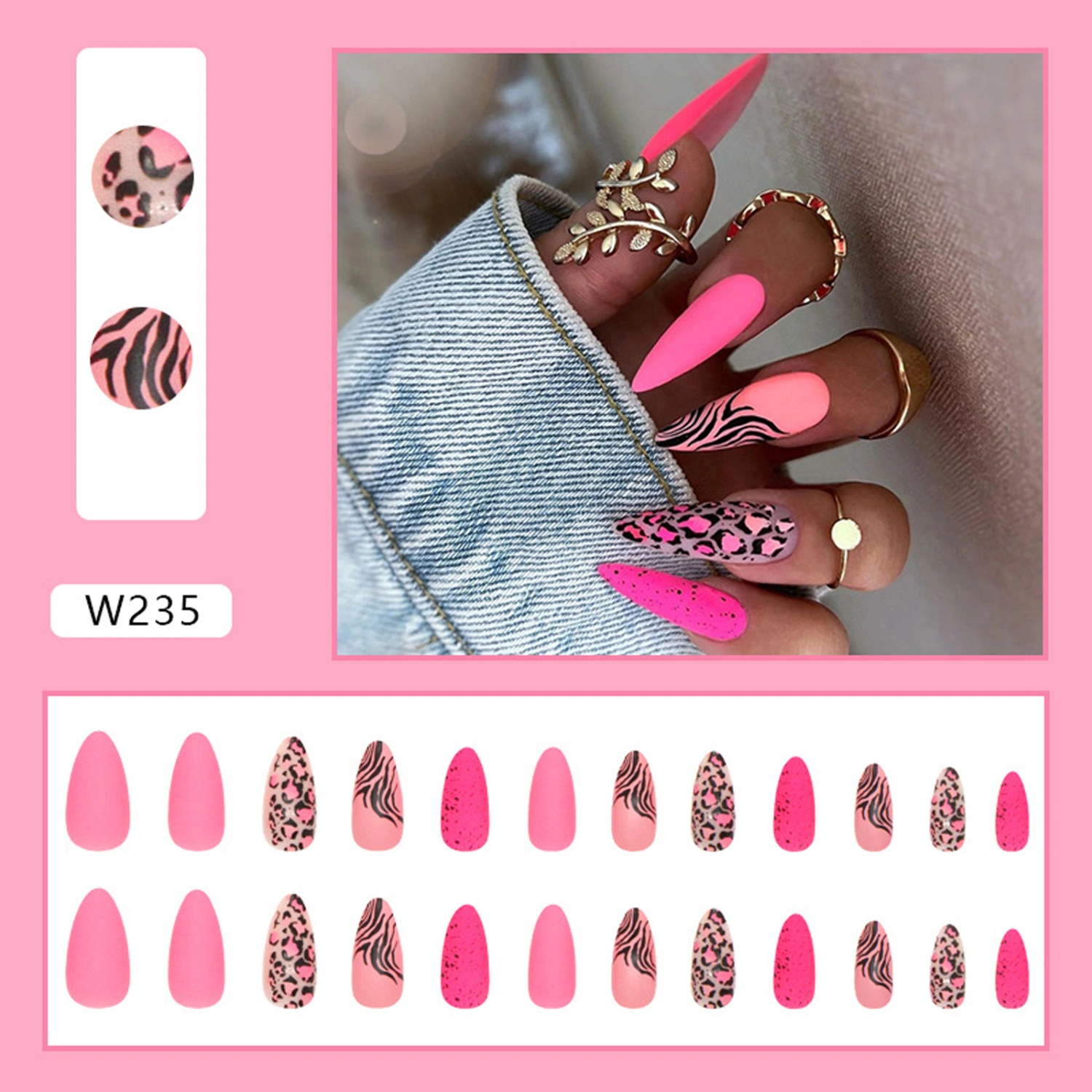 False Nails Press on Nails Long Fake Nails Glue on Nails for Women