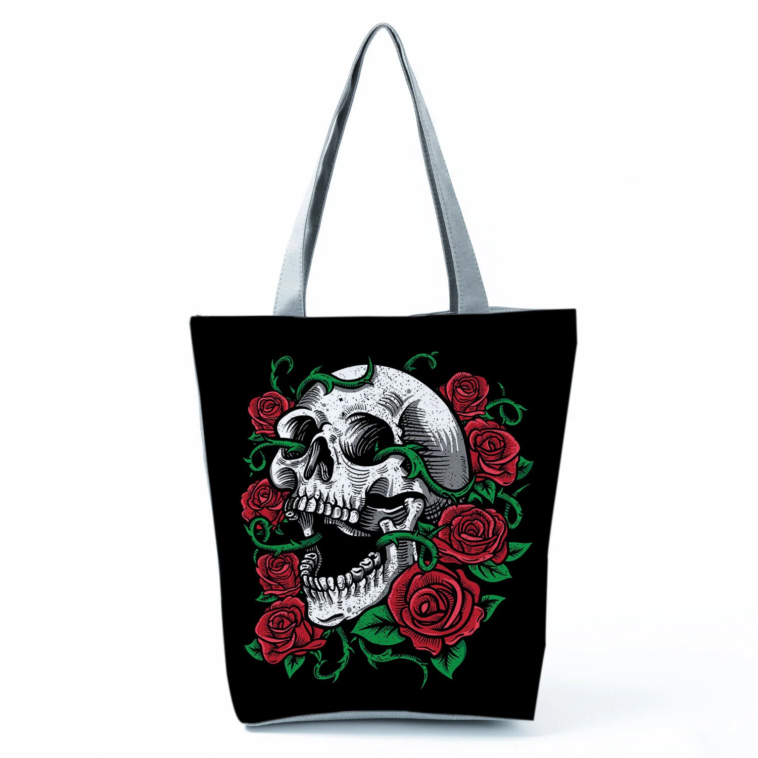 Portable Large Capacity Skull Printed Handbag
