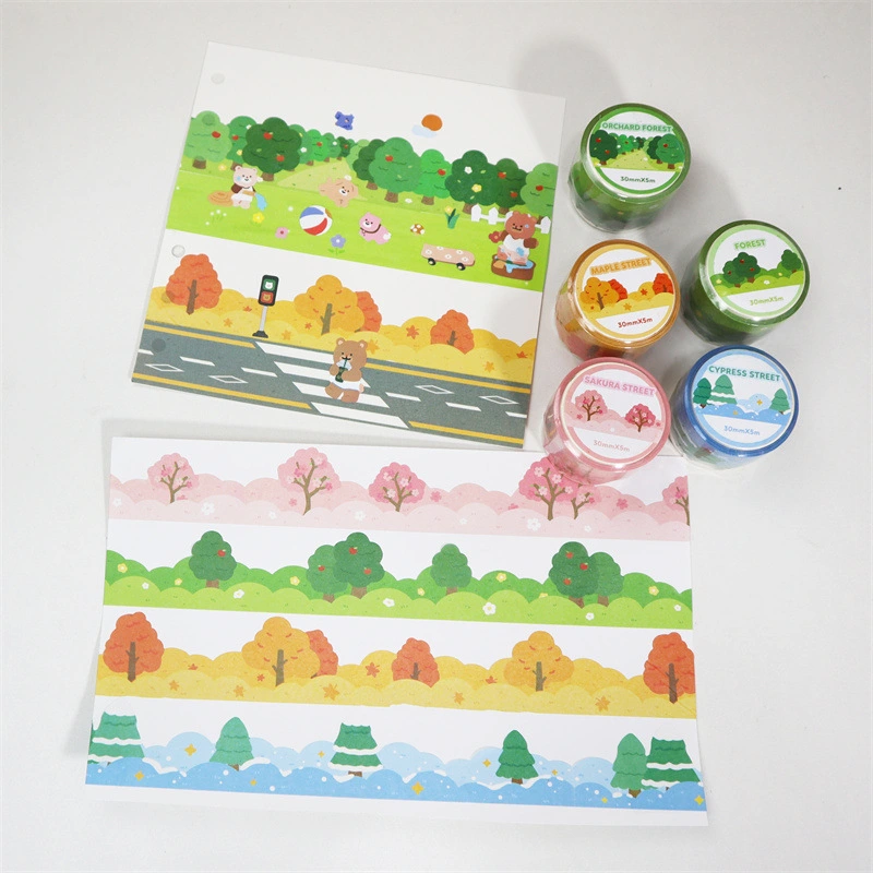 Forest Street Grass Fence Landscaping And Paper Adhesive Tape DIY Decorative Stickers