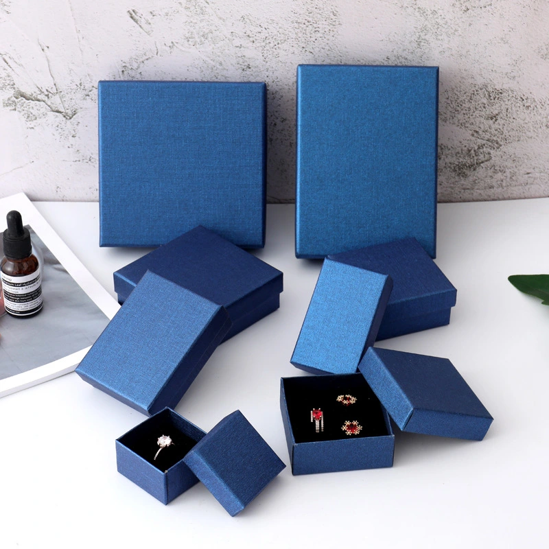 Blue Bracelet Ring Jewelry Box Necklace Earrings Packaging Box