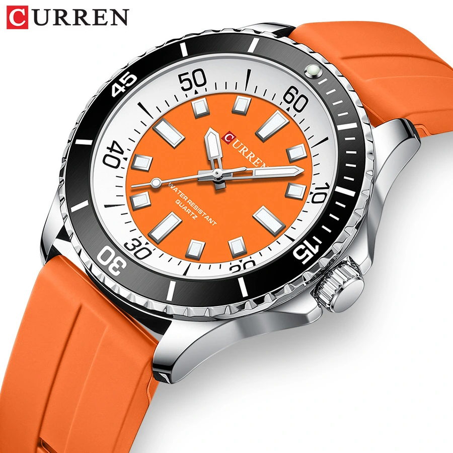 CURREN Watches For Men Luxury Silicone Strap Military Army Sports Watch Wristwatch Waterproof Luminous Male Clocks Relogio Masculino 8448