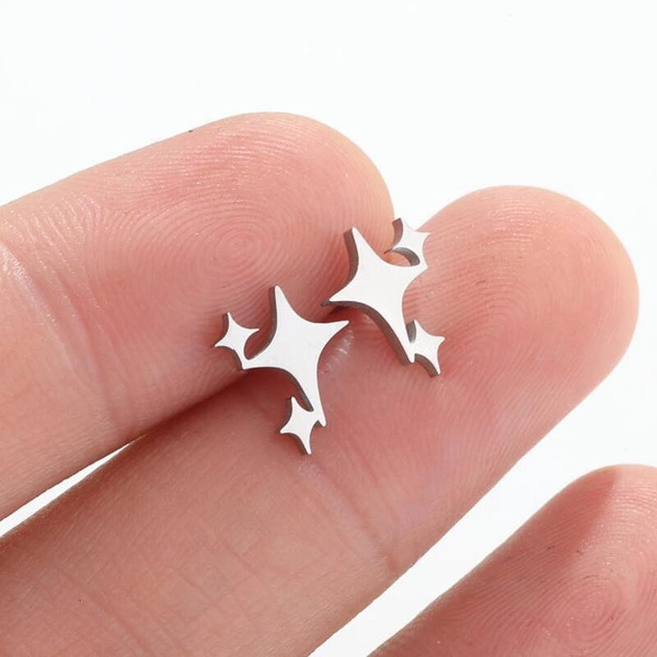 Cute Tiny Stars Stud Earring Stainless Steel Starry Earrings Starlight Shaped Ear Studs for Women Girls Jewelry Gift