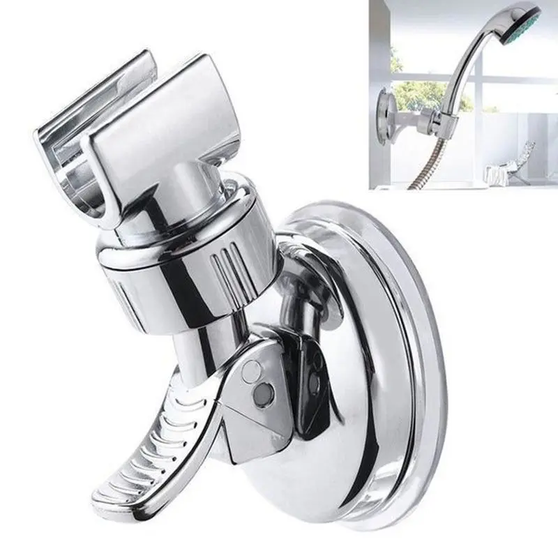 Universal Adjustable Hand Shower Holder Bathroom Bracket Wall Mounted Suction Cup Holder Full Plating Shower Rail Head Holder Stable Rotation