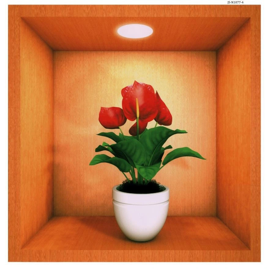 3D Flowers Vase Wall Stickers