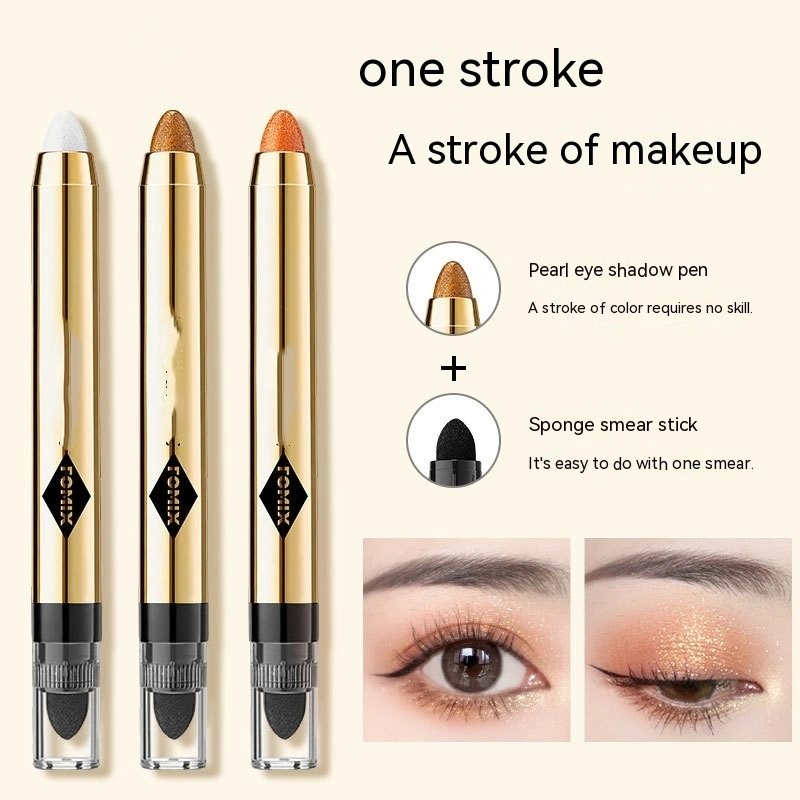 Magic Color Shining Highlight Eyeliner Pen Pearlescent Thin And Glittering Repair And Brightening Double-headed Smudger One-touch Molding