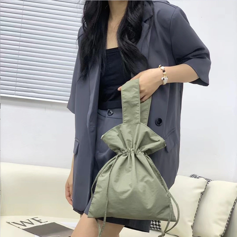 Women's Fashion Casual Simple Nylon Cloth Bucket Bag