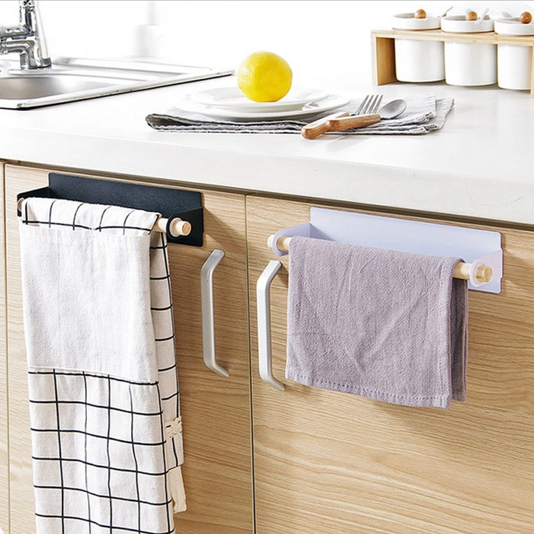 Adhesive Wall Hanging Towel Bar Punch-free Iron Towel Rack Kitchen Rag Rack Towel Rack