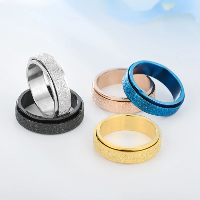 Titanium Steel Frosted Ring