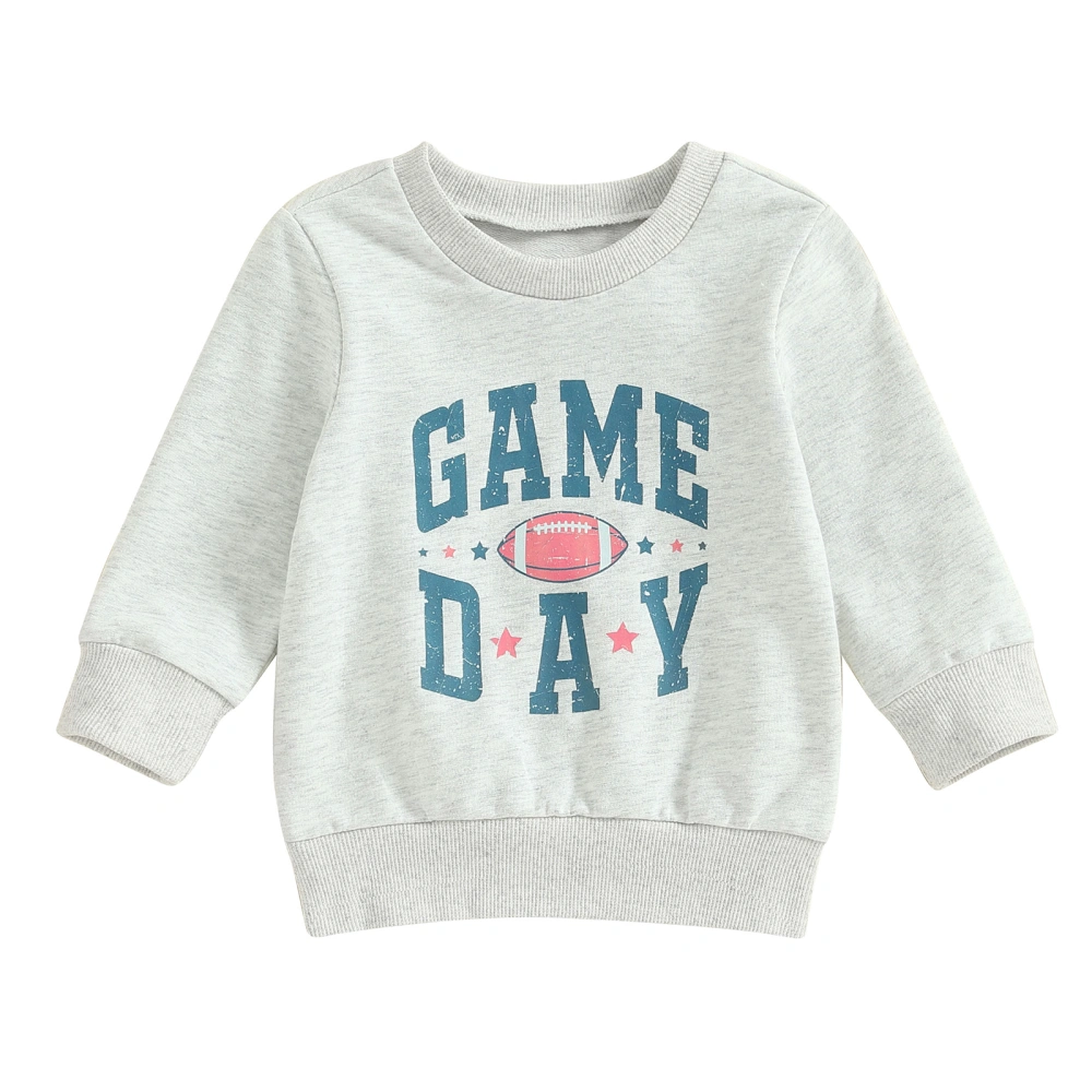 Kids Baby Sweatshirt Rugby Print Long Sleeve Pullovers Autumn Tops