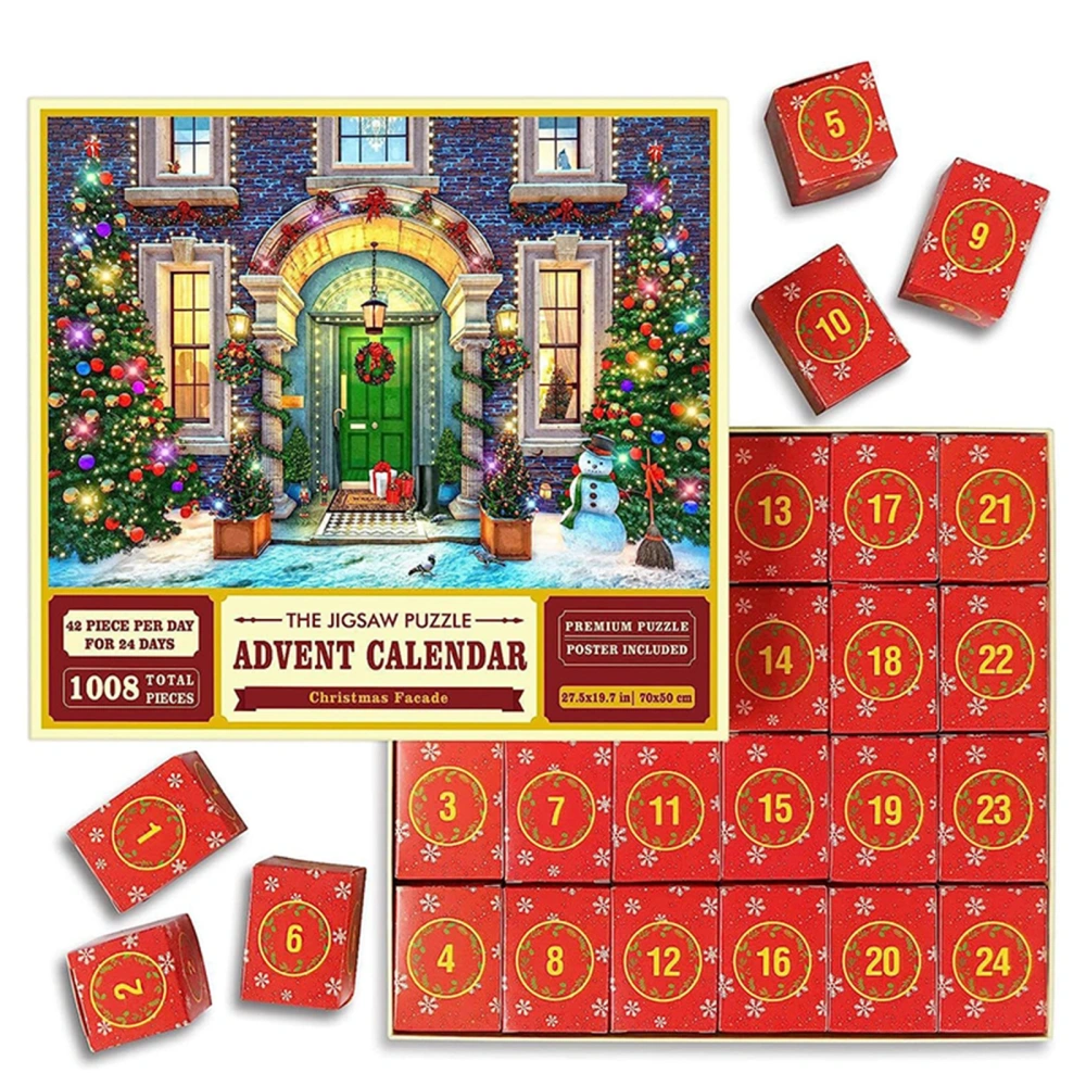 Advent Calendar Christmas Puzzles, 24 Days Countdown Calendar