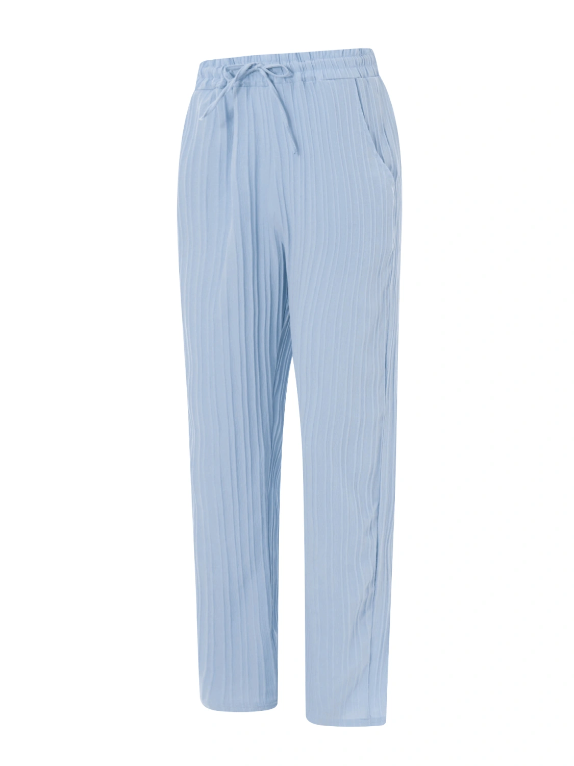 Men Casual Pants Elastic Waist Drawstring Summer Trousers with Pockets