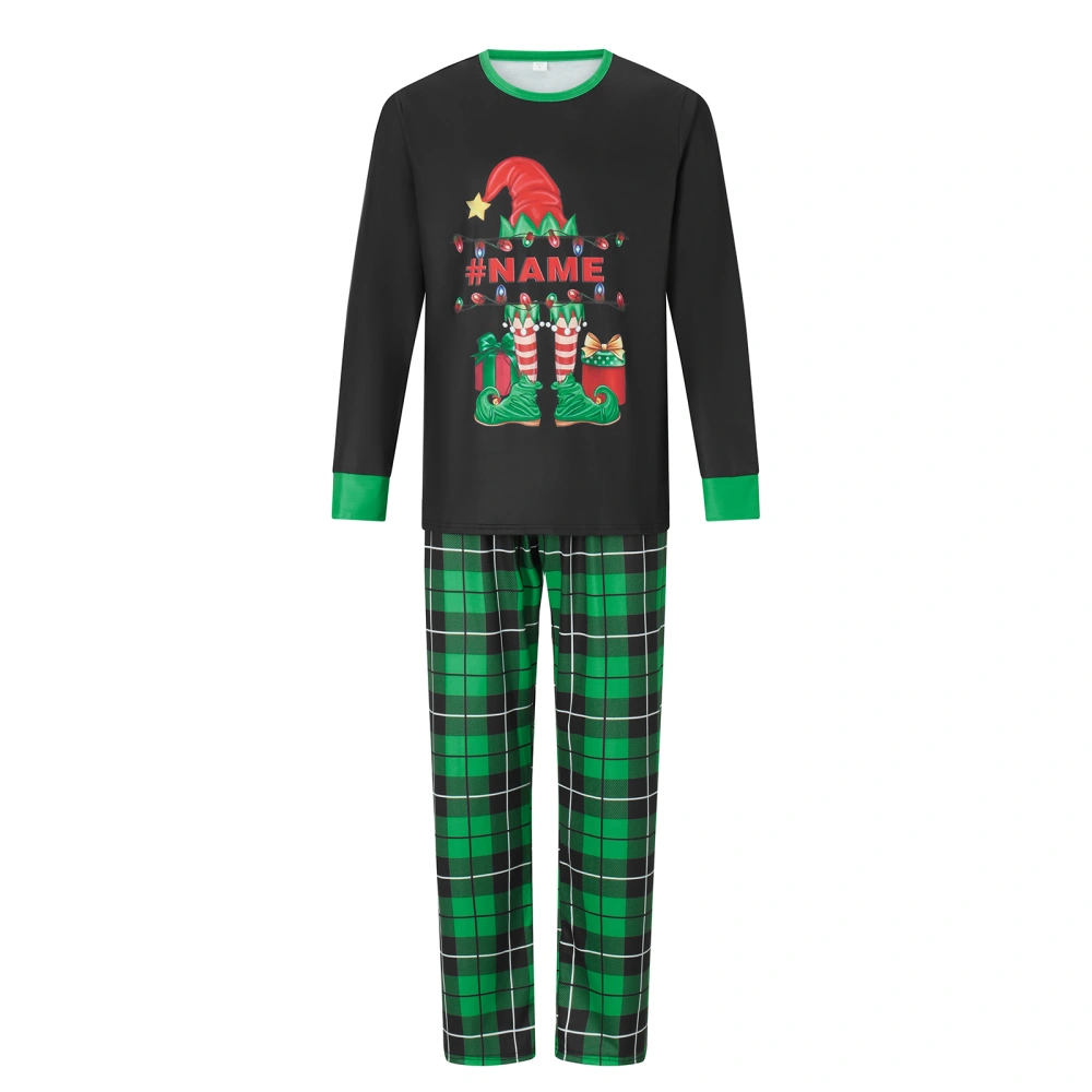 Family Matching Christmas Pajamas, Letter & Elf Hat Print Sleepwear