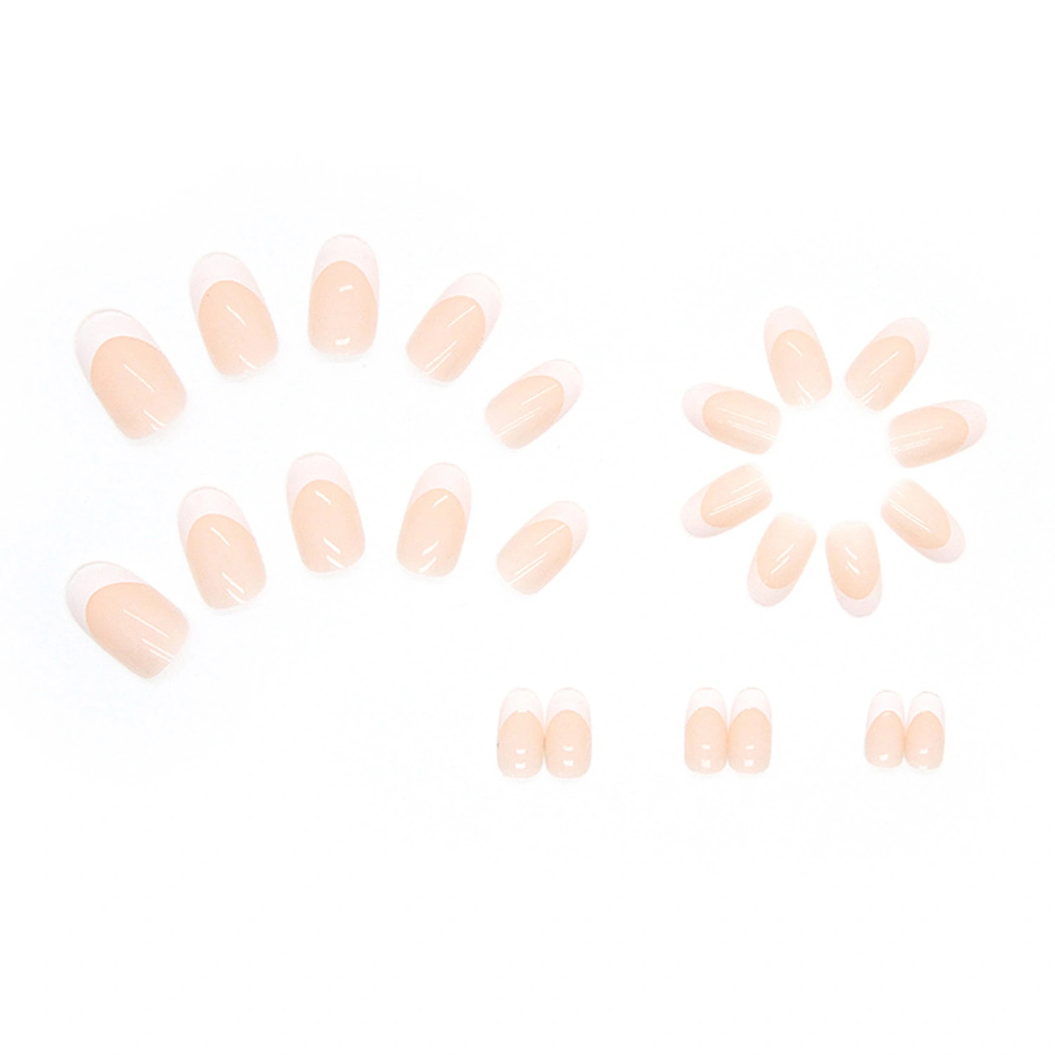24pcs Fake Nails, DIY False Nail Tips Nail Art Manicure Salon Supplies
