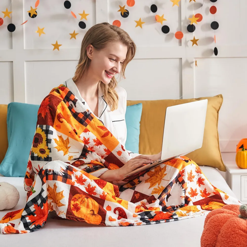 Halloween Theme Pattern Flannel Blanket