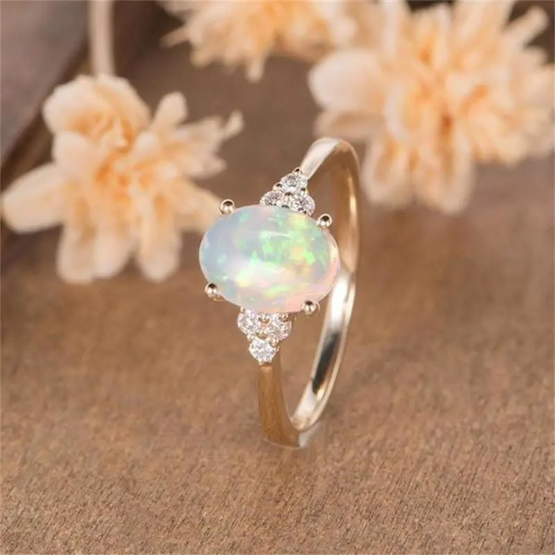 Inlaid Opal Ring European And American Popular