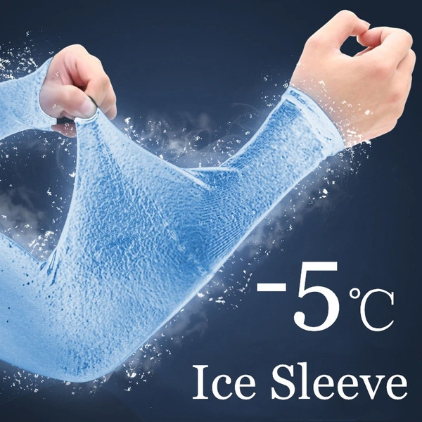 Men Women Ice Silk Arm Sleeves Sports Sleeve Sun UV Protection Hand Cover Cooling Warmer for Running Fishing Cycling Ski