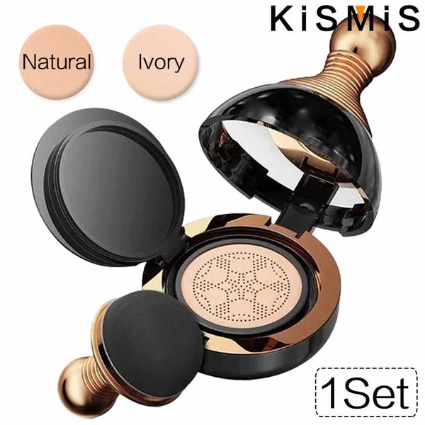 KISMIS 1Set Waterproof Concealer Brightening Air Cushion BB Cream Mushroom Head Foundation Moisturizing BB Cream Nude Makeup Long Lasting Matte Concealer Foundation Makeup