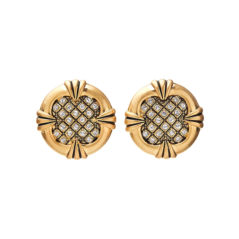 Cuffo -shaped Shape Inlaid Crystal Earrings