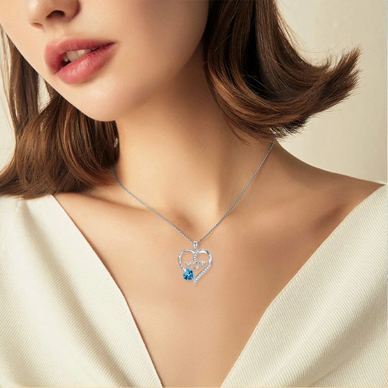 Women's Graceful And Fashionable Heart-shaped Lettering Diamond-studded Necklace