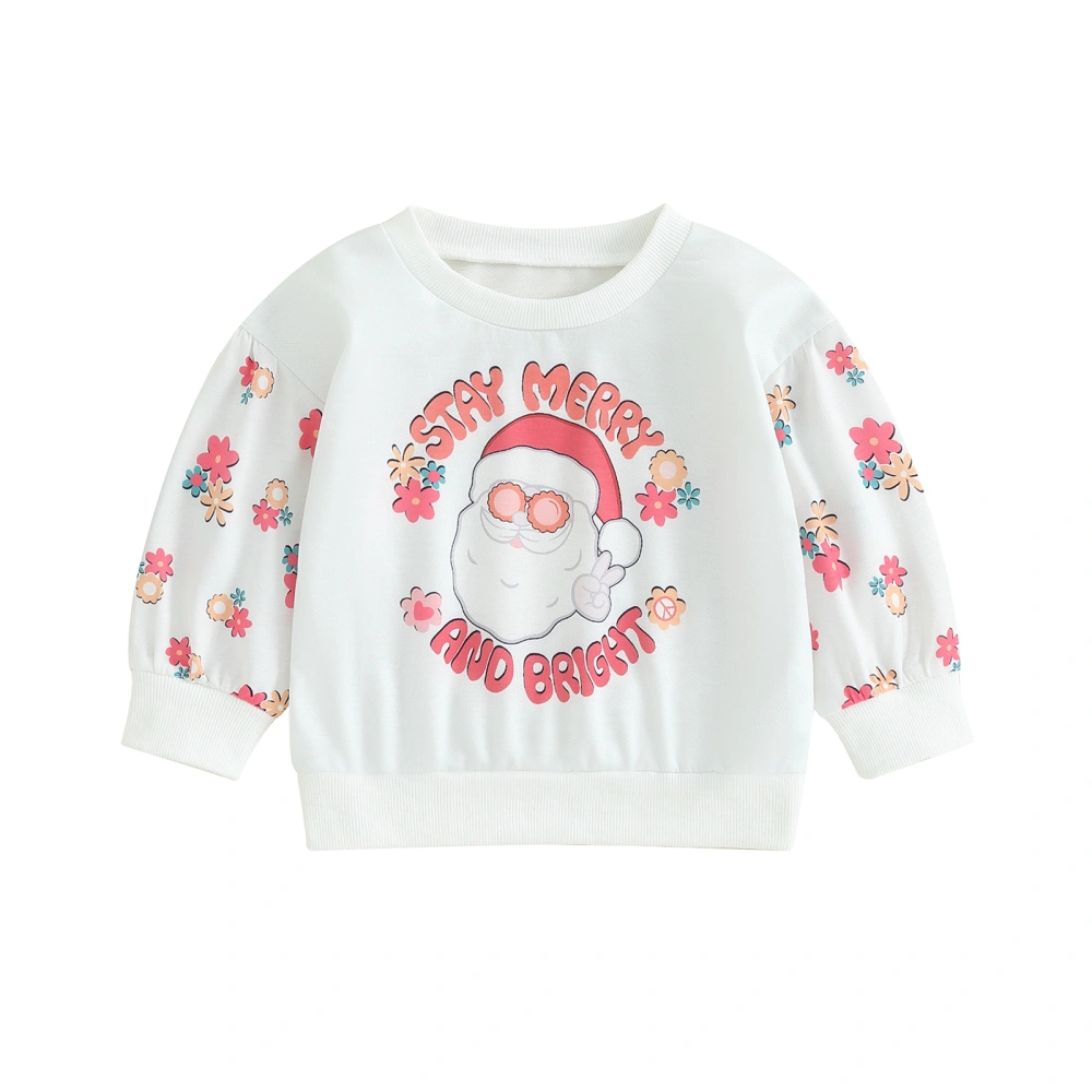 Kids Girls Boys Sweatshirts Christmas Clothes Santa/Deer Print Tops