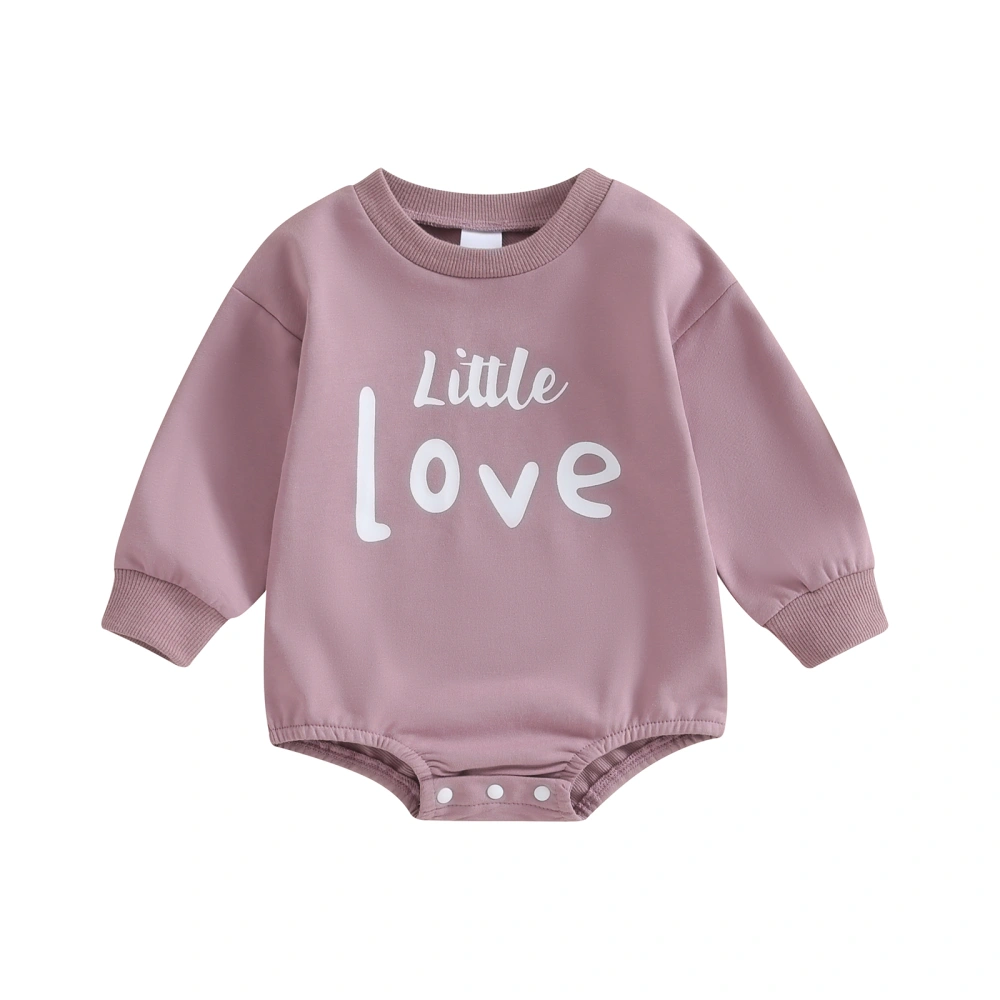 Baby Sweatshirt Romper Cute Long Sleeve Letter Print Bodysuit