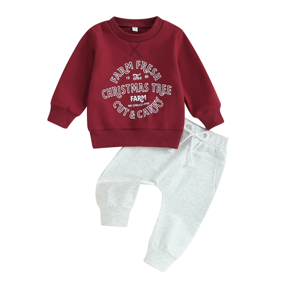 Toddler Christmas Long Sleeve Sweatshirt Tops and Drawstring Pants Set