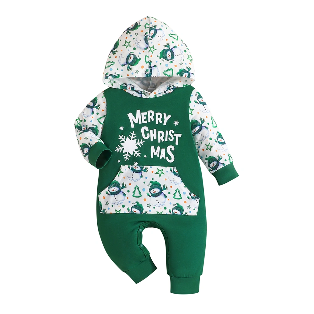 Toddler Baby Sweatshirt Rompers Christmas Long Sleeve Hoodie Jumpsuit