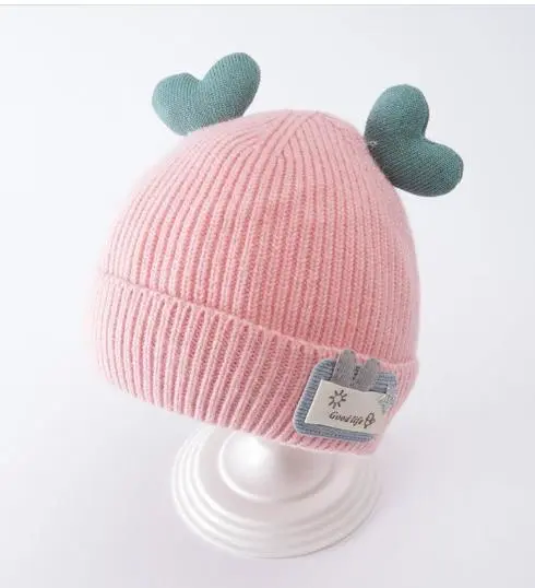 Baby Girls Boys Knit Hats Winter Warm Beanie Hats with Antlers
