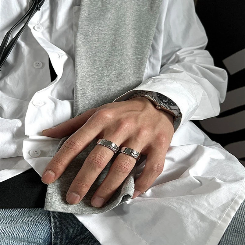 Titanium Steel Simple Broken Style Men's Ring